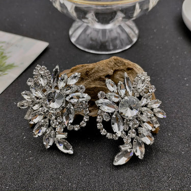 Water Diamond Zircon Flower Silver Needle Earrings Earrings Female Earrings