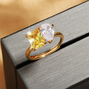 French Vintage AAA Zircon Ring with Advanced Fashion and Niche Design Ring Handicraft
