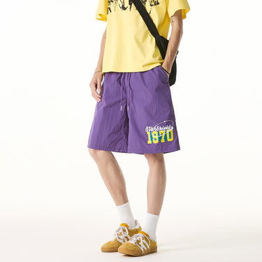 Quick-Dry Sports Shorts for Men Loose Mid-Length Pants