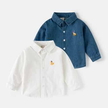 Boy's Denim Shirt Long Sleeve Shirt Kids Top