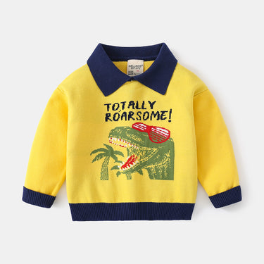 Cartoon Boys' Knit Sweater Sweater, Spring Children's Pullover Sweater, Kids Clothing Wholesale