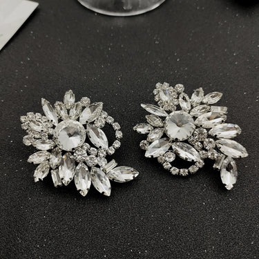 Water Diamond Zircon Flower Silver Needle Earrings Earrings Female Earrings