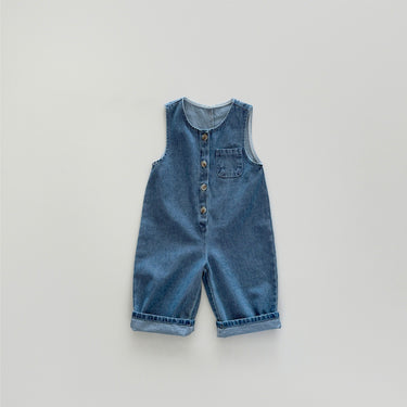 Kids' Overalls Jeans, Children's Infant Denim Rompers, Baby Long Denim Vest, Long Crawler Pants