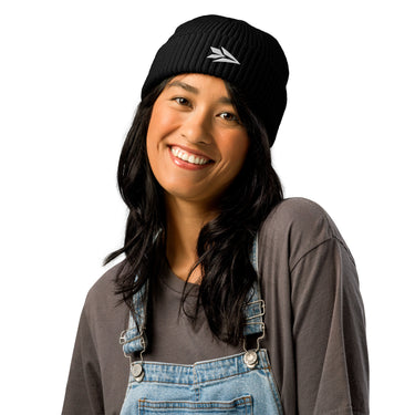 Black — Native Printful mockup: female model front.