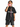 Olvaxe Snow Washed Kids T-Shirt in Black, pink telephone receiver — AI worn-product simulation, full head