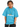 Olvaxe Snow Washed Kids T-Shirt in Sky Blue, leaning forward, hands in pockets — AI worn-product simulation, full head