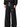 AI-generated detail simulation: Olvaxe black sweatpants in three-quarter view, wide open-hem legs. Pants only.
