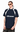 Olvaxe RT0008 Navy Blue, angled front pose; AI-styled simulation based on the official model photo, with generated missing head and simulated print, plus simulated garment recolor.