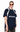 Olvaxe RT0008 Navy Blue, front three-quarter pose; AI-styled simulation based on the official model photo, with generated missing head and simulated print, plus simulated garment recolor.