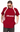 Olvaxe RT0008 Red, forward-leaning front pose; AI-styled simulation based on the official model photo, with generated missing head and simulated print.
