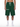 Olvaxe Dark Green Heavyweight Raw Edge Shorts — cropped model front view