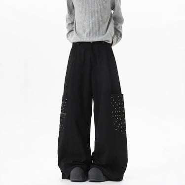 Rivet Design Cargo Pants for Men and Women, High Street Hip Hop Sport Long Pants, Trendy Brand Design Sense, Unique Style Pants