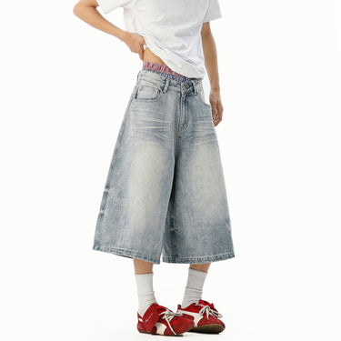 Shorts for Men High Waist Loose Wide Leg Pants Summer