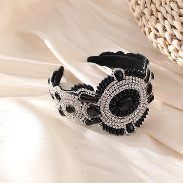 Full Sky Star Glass Diamond Wide Edge Vintage Hair Hoop
