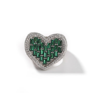 European and American style jewelry, street trendy people, high-end feeling rings, personalized hip-hop new T-shaped love zircon