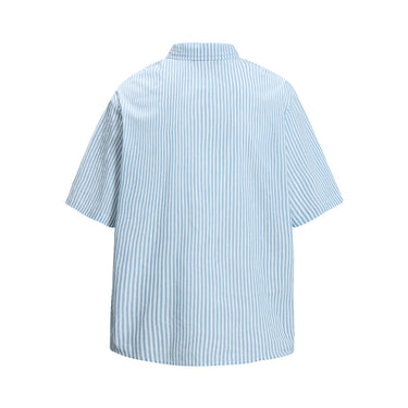 Western denim printed short sleeved shirt