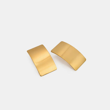 Stainless steel geometric smooth earrings female rectangular titanium steel earrings