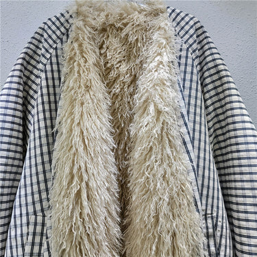Winter New Item Fur Collar Stripe Contrast Color Cotton-padded Coats For Women Loose Warm Jackets Female