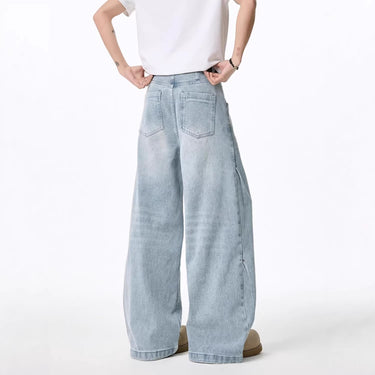 High Street Trendy Wide-Leg Denim Pants Men