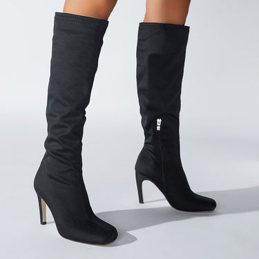 Oversized Widened Knee Length Boots High Rise Flat Bottomed New Type Of Thin Heel High Root Cavalry Boots