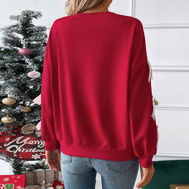 Bow decoration women's Christmas party hoodie
