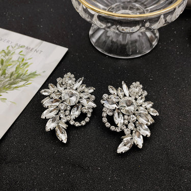 Water Diamond Zircon Flower Silver Needle Earrings Earrings Female Earrings