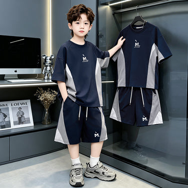 Boy's Short SleeveLoose Fit Kids Sports Wear for Older Children