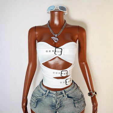 Hollow out short vest top