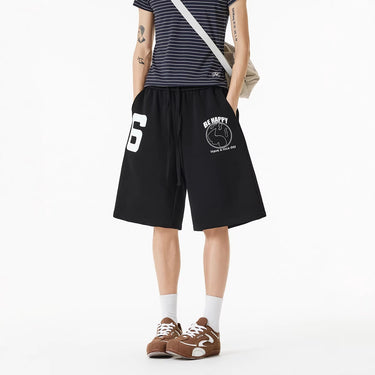 Street Style Blue Letter Print Shorts for Men and Women Sport Pants
