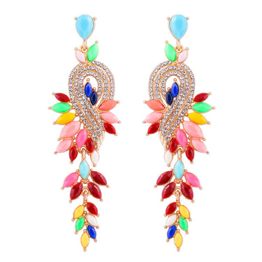 Ladies Wearing Jewelry with Diamonds at Celebrity Banquet Korean Edition Earrings and Flower Ears