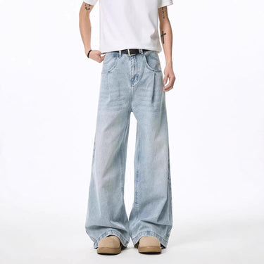 High Street Trendy Wide-Leg Denim Pants Men