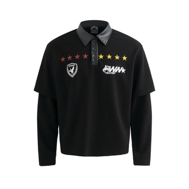 Sports motorcycle hoodie with collar polo shirt