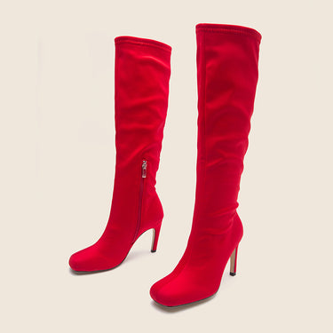 Oversized Widened Knee Length Boots High Rise Flat Bottomed New Type Of Thin Heel High Root Cavalry Boots