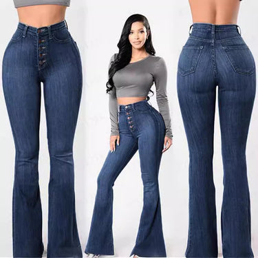Elastic slim fit micro flared slim jeans for women