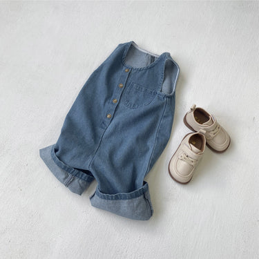 Kids' Overalls Jeans, Children's Infant Denim Rompers, Baby Long Denim Vest, Long Crawler Pants