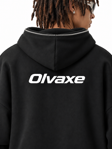 Olvaxe Fleeced Full-Zip Boxy Hoodie