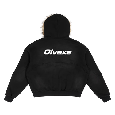Olvaxe Sun Fade Boxy Detachable Fur Hoodie