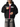 Olvaxe Chunky-Zip Hoodie — Black with Rose Red, AI-generated male model simulation with sunglasses, Mains-Devant