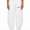 Olvaxe piping fleece barrel leg sweatpants in White - AI-generated male model simulation - Front