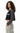 AI-generated adult model simulation — Olvaxe women's crop sweatshirt — Black with Dark Gray — pose03