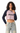 AI-generated adult model simulation — Olvaxe women's crop sweatshirt — Light Purple with Royal Blue — pose04