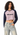 AI-generated adult model simulation — Olvaxe women's crop sweatshirt — Light Purple with Royal Blue — pose05