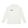 Olvaxe White MT0064 quarter-zip training top — native front mockup, black Olvaxe on wearer’s right chest