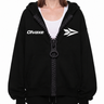 Olvaxe Chunky-Zip Hoodie — Black, AI-generated model simulation, pose 3