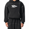 Olvaxe Contrast-Stitched Boxy Fleece Hoodie — front model mockup