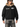 AI-generated styling simulation: sunglasses model wearing Olvaxe hoodie, relaxed front view