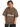 Olvaxe Snow Washed Kids T-Shirt in Coffee, leaning forward, hands in pockets — AI worn-product simulation, full head