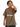 Olvaxe Snow Washed Kids T-Shirt in Coffee, hand at ear, arm raised — AI worn-product simulation, full head