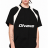 Olvaxe RT0008 Black front on the official product model; AI-styled simulation with generated missing head detail, simulated garment recolor and simulated print